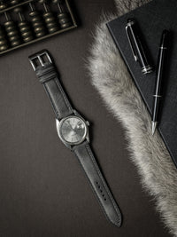 "Lex" Storm Grey Padded Leather Watch Strap