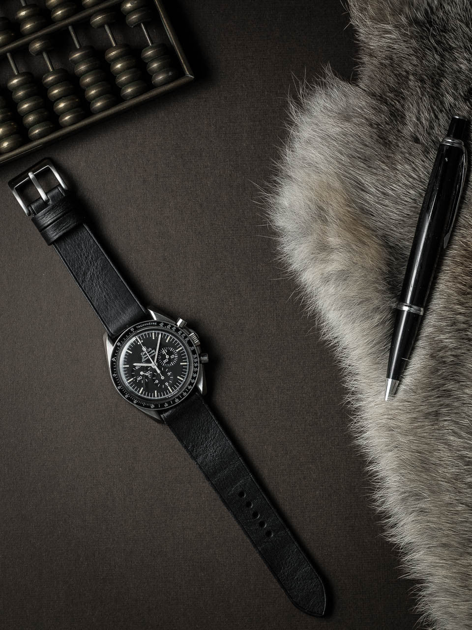 "Luther" Sleek Black Leather Watch Strap