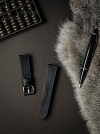 "Luther" Sleek Black Leather Watch Strap