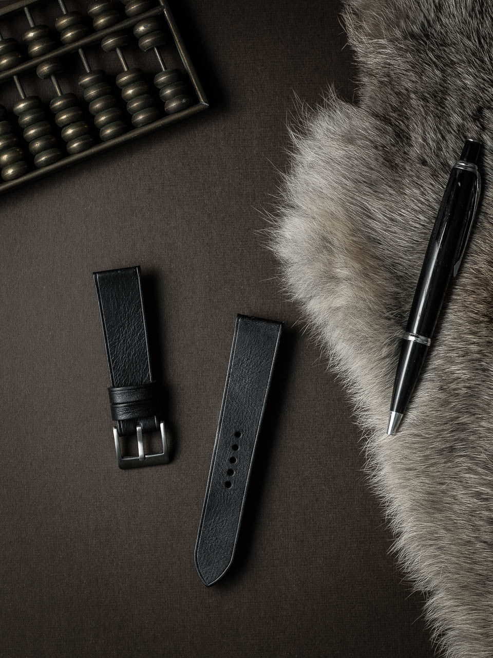"Luther" Sleek Black Leather Watch Strap