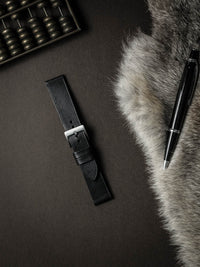 "Luther" Sleek Black Leather Watch Strap