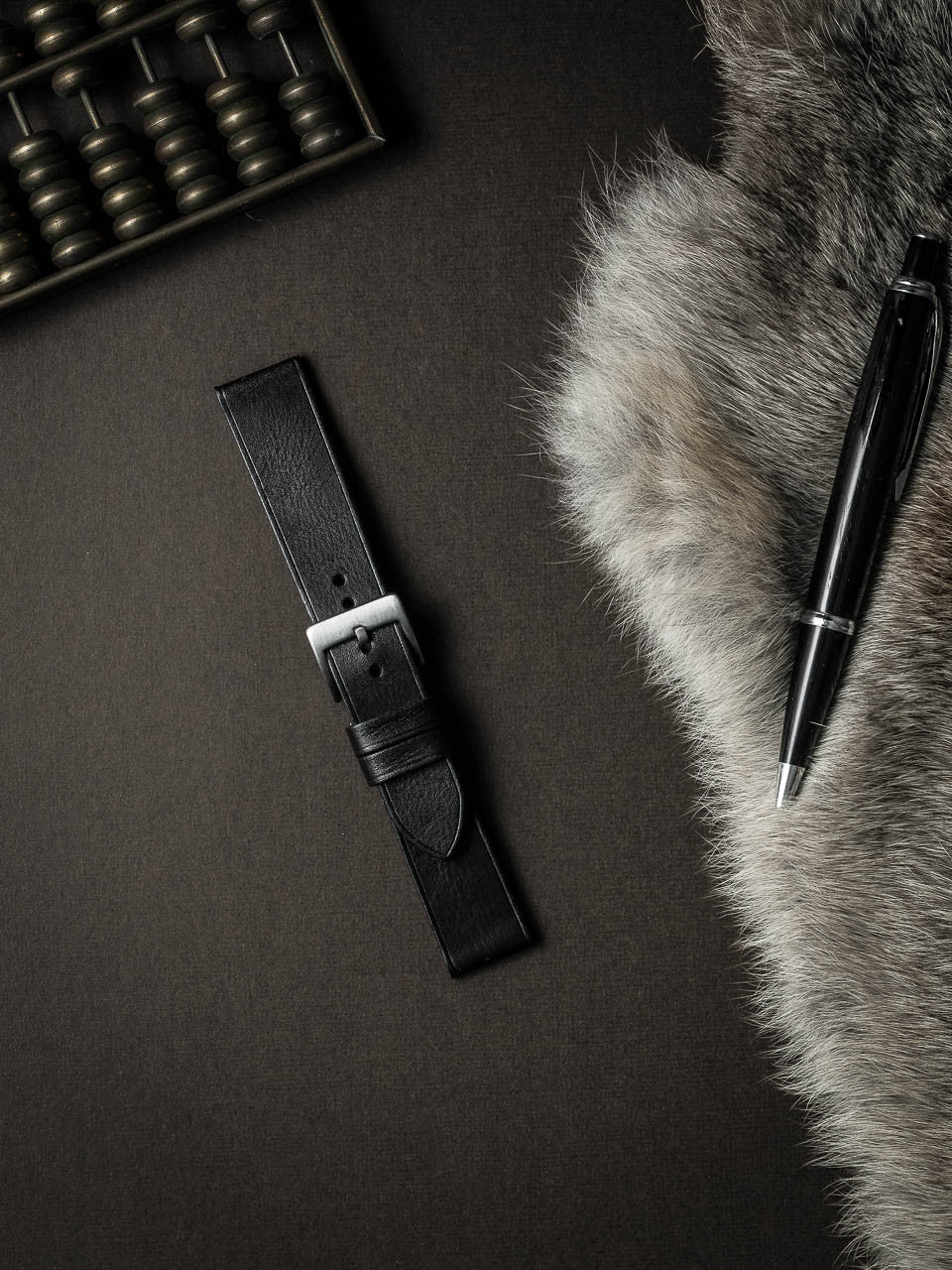 "Luther" Sleek Black Leather Watch Strap