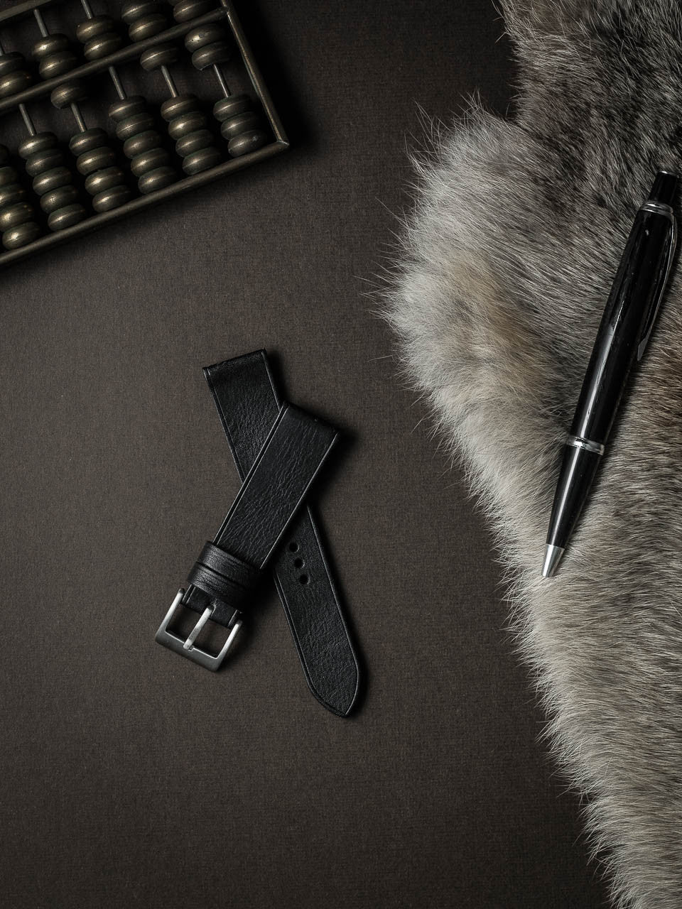 "Luther" Sleek Black Leather Watch Strap