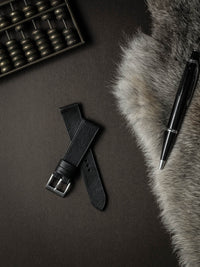 "Luther" Sleek Black Leather Watch Strap