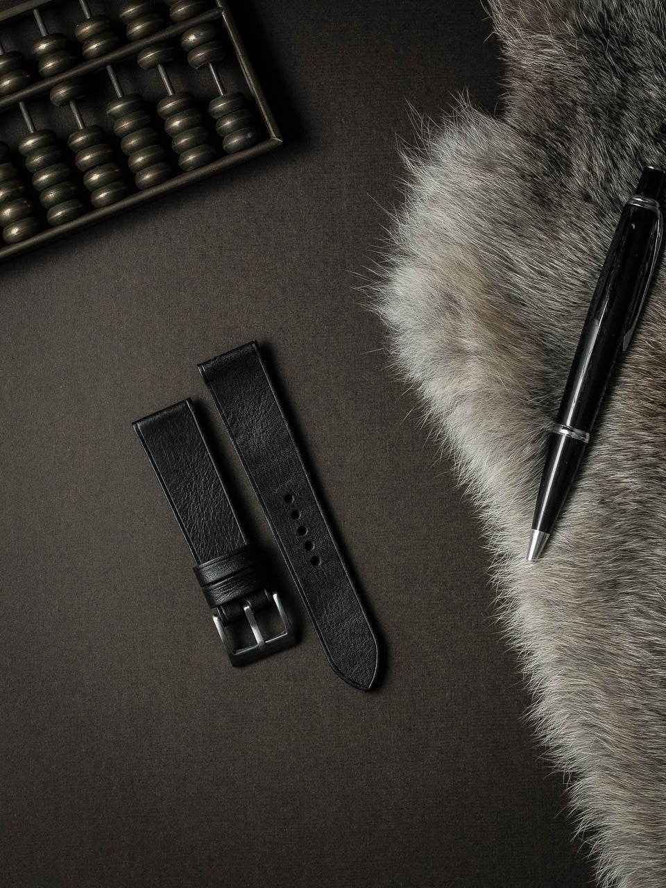"Luther" Sleek Black Leather Watch Strap