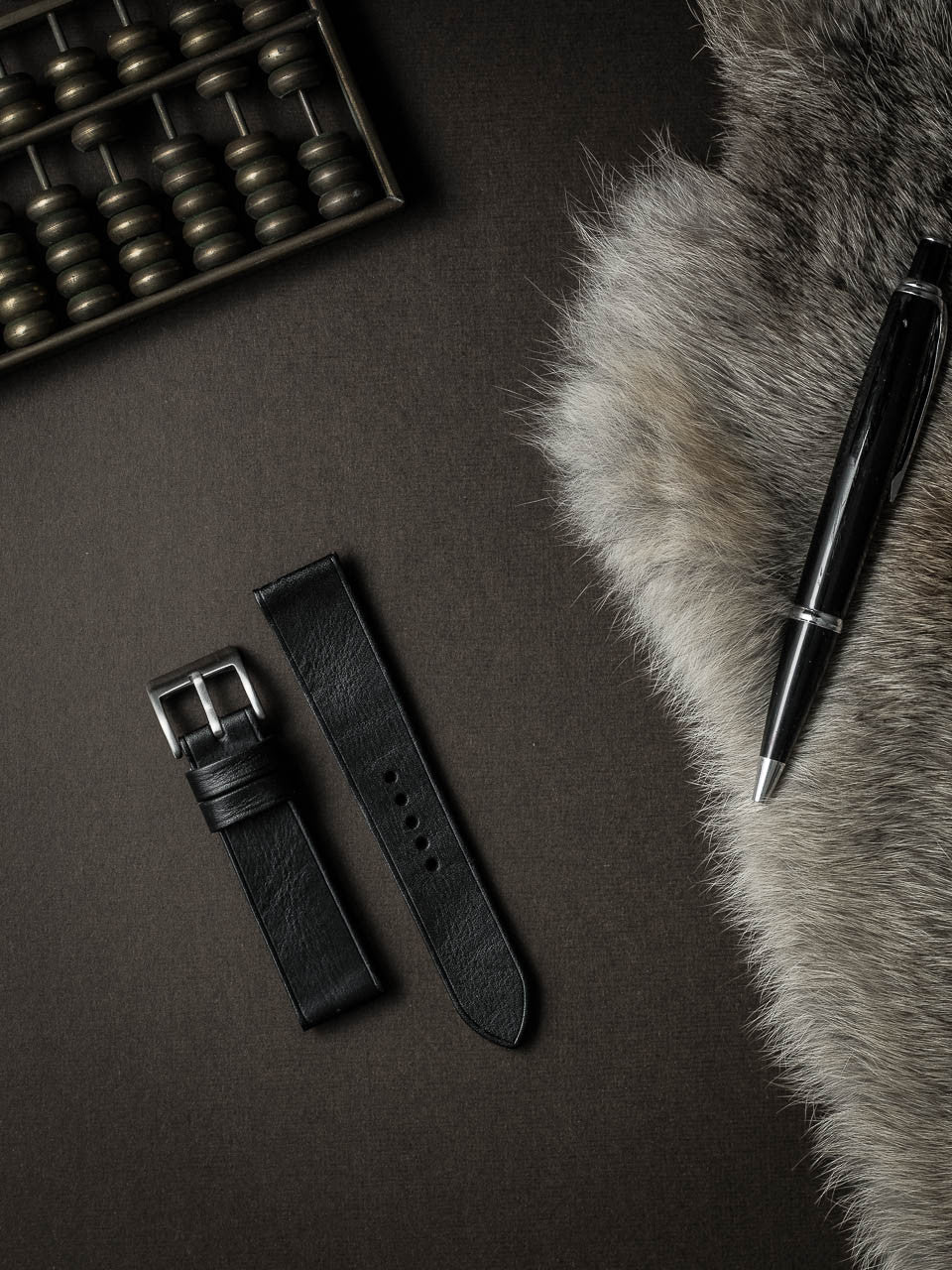 "Luther" Sleek Black Leather Watch Strap