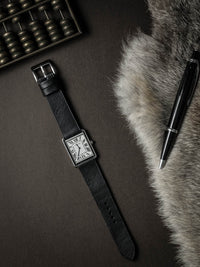 "Luther" Sleek Black Leather Watch Strap