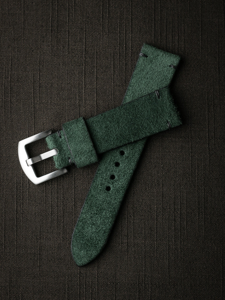 "Malachi" Malachite Green Suede Watch Strap
