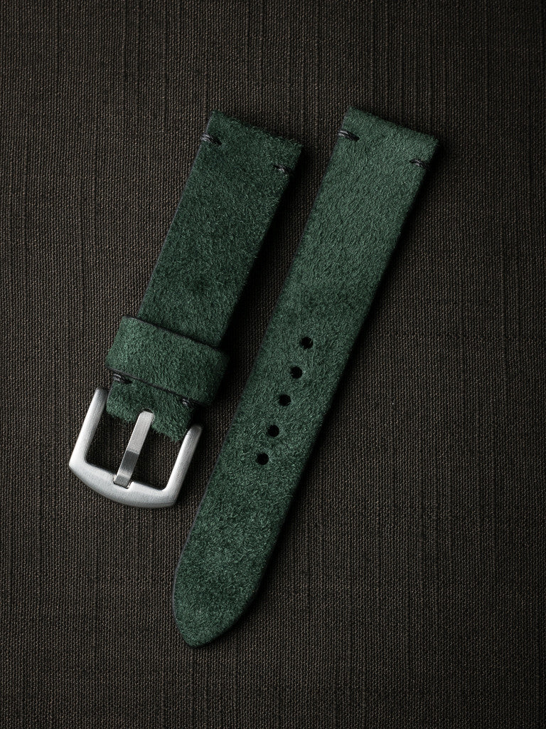 "Malachi" Malachite Green Suede Watch Strap