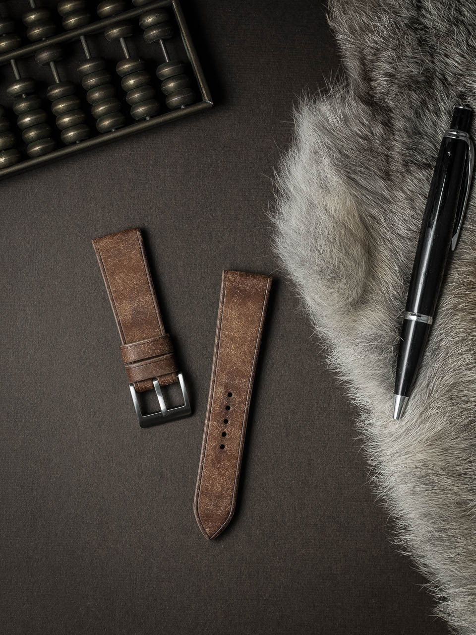 "Manuel" Havana Tan Leather Watch Strap