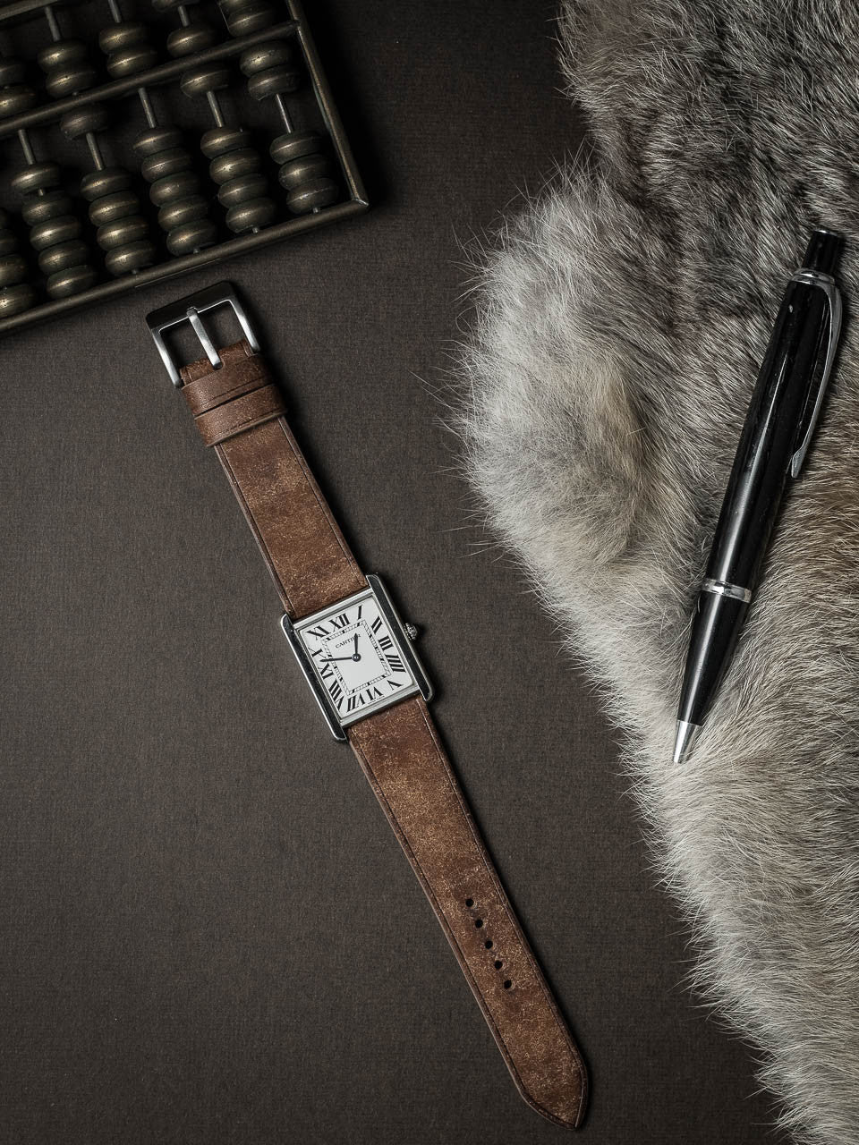"Manuel" Havana Tan Leather Watch Strap