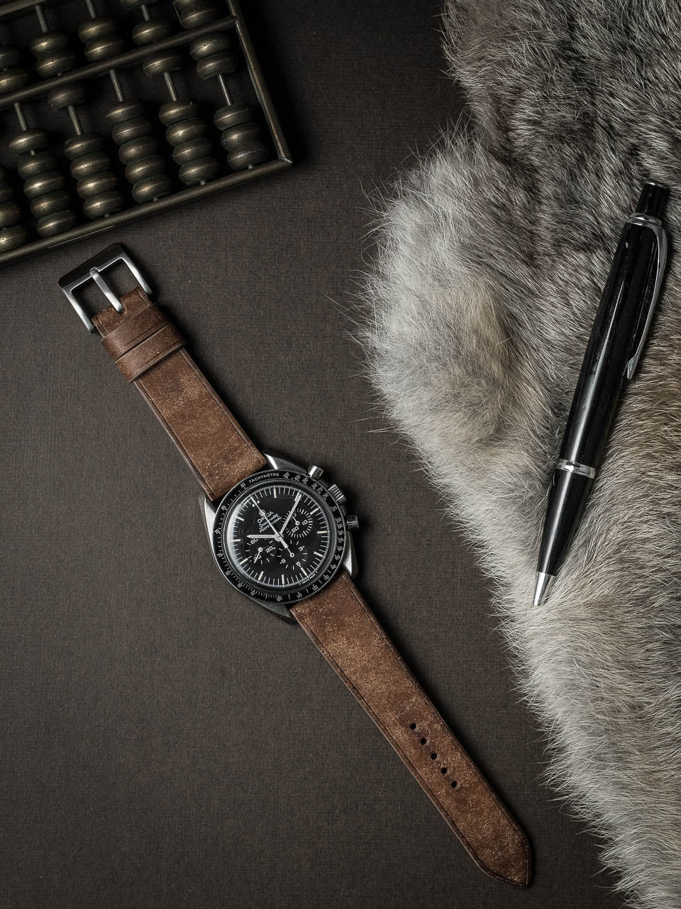 "Manuel" Havana Tan Leather Watch Strap