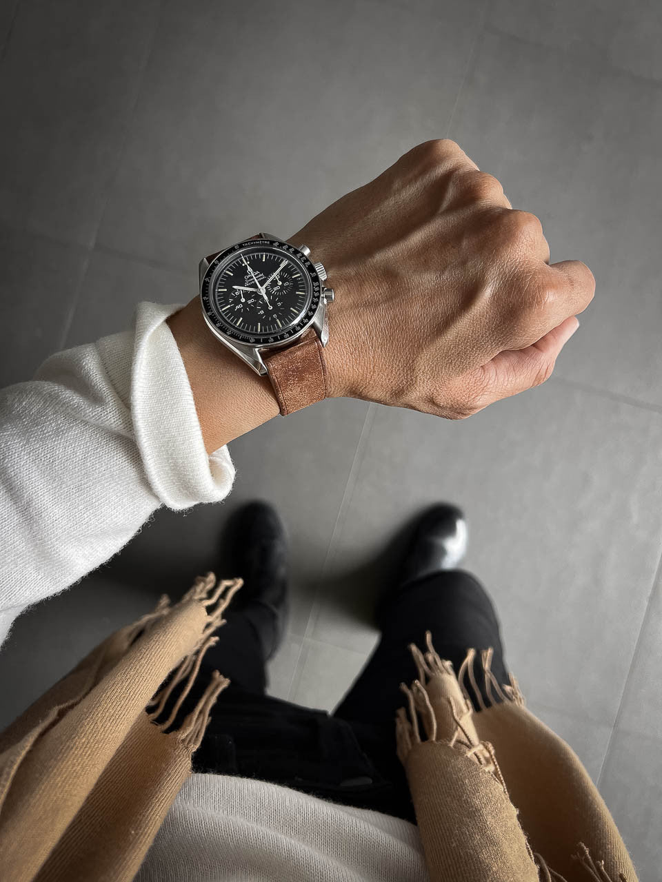 "Manuel" Havana Tan Leather Watch Strap