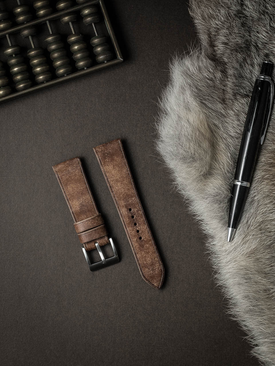 "Manuel" Havana Tan Leather Watch Strap