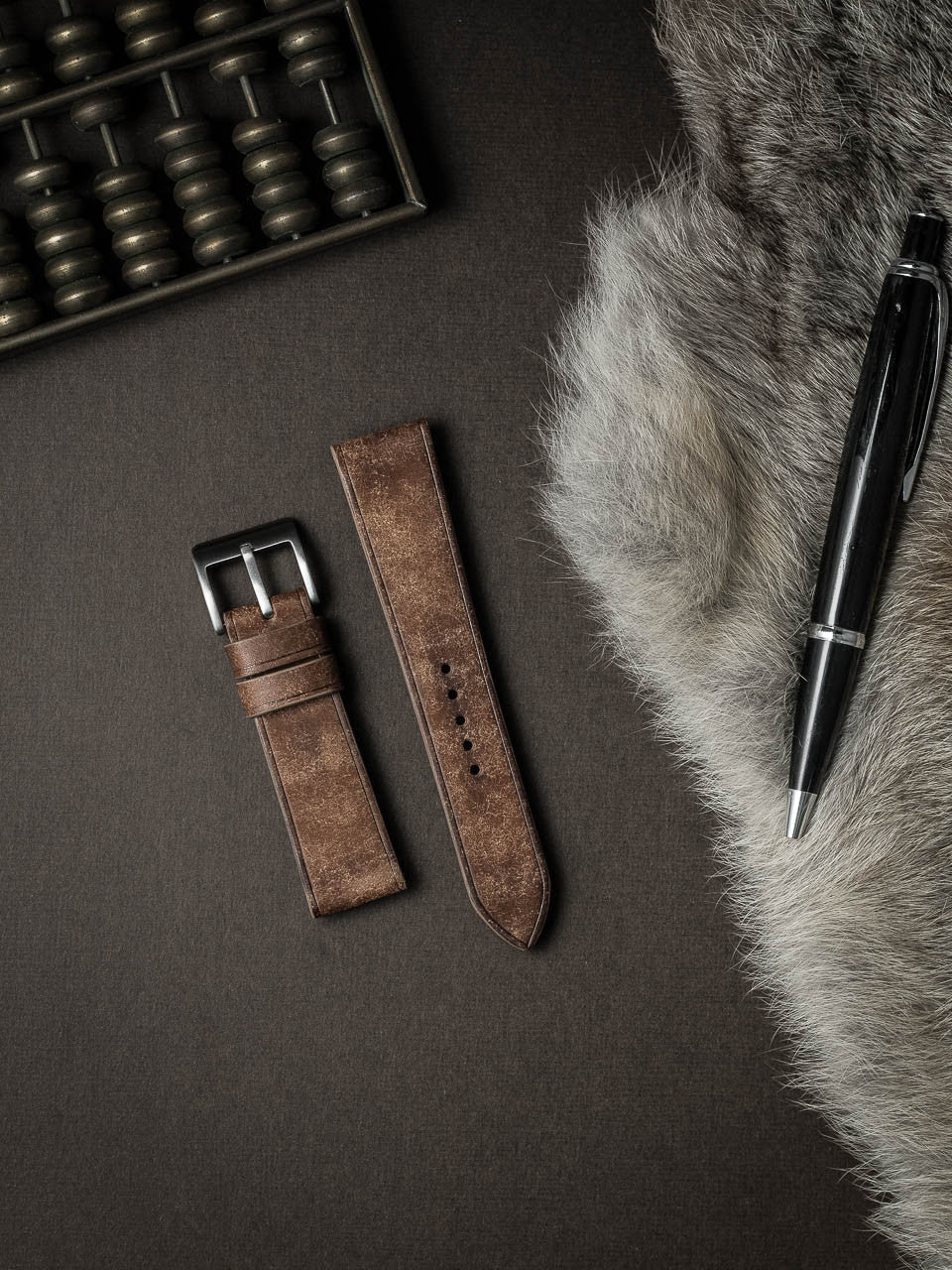 "Manuel" Havana Tan Leather Watch Strap