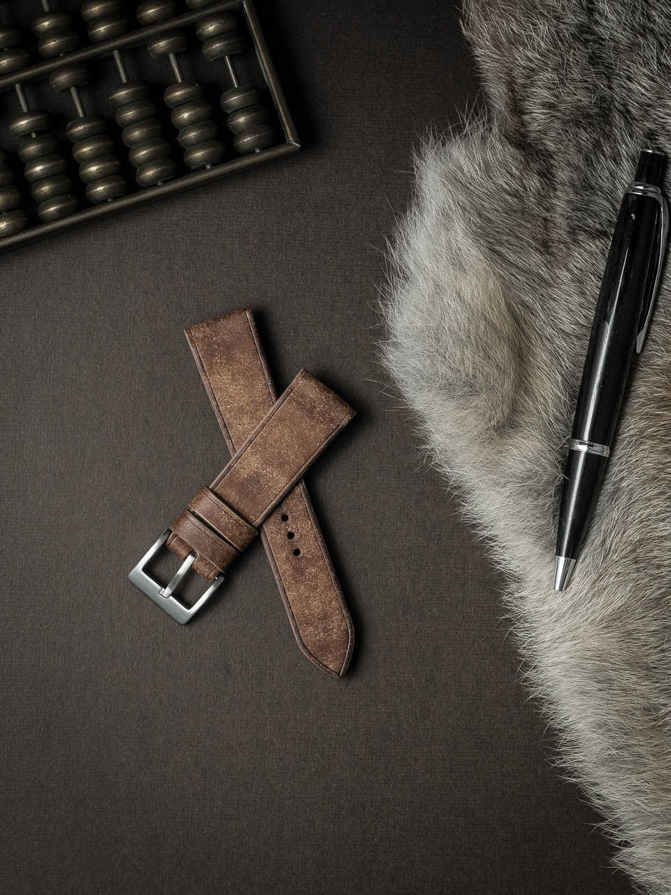"Manuel" Havana Tan Leather Watch Strap
