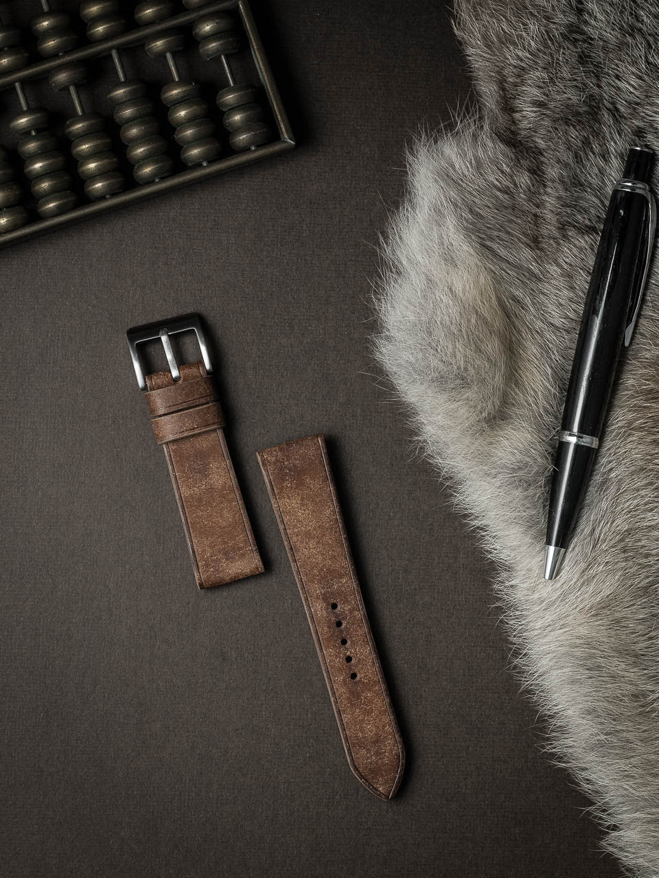 "Manuel" Havana Tan Leather Watch Strap