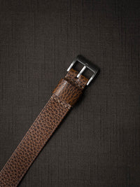 "Marsden" Textured Whiskey Leather Single Pass Watch Strap