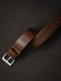 "Marsden" Textured Whiskey Leather Single Pass Watch Strap