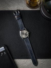 "Max" Marine Blue Leather Watch Strap