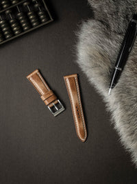 "Underwood" Natural Vintage Padded Leather Watch Strap
