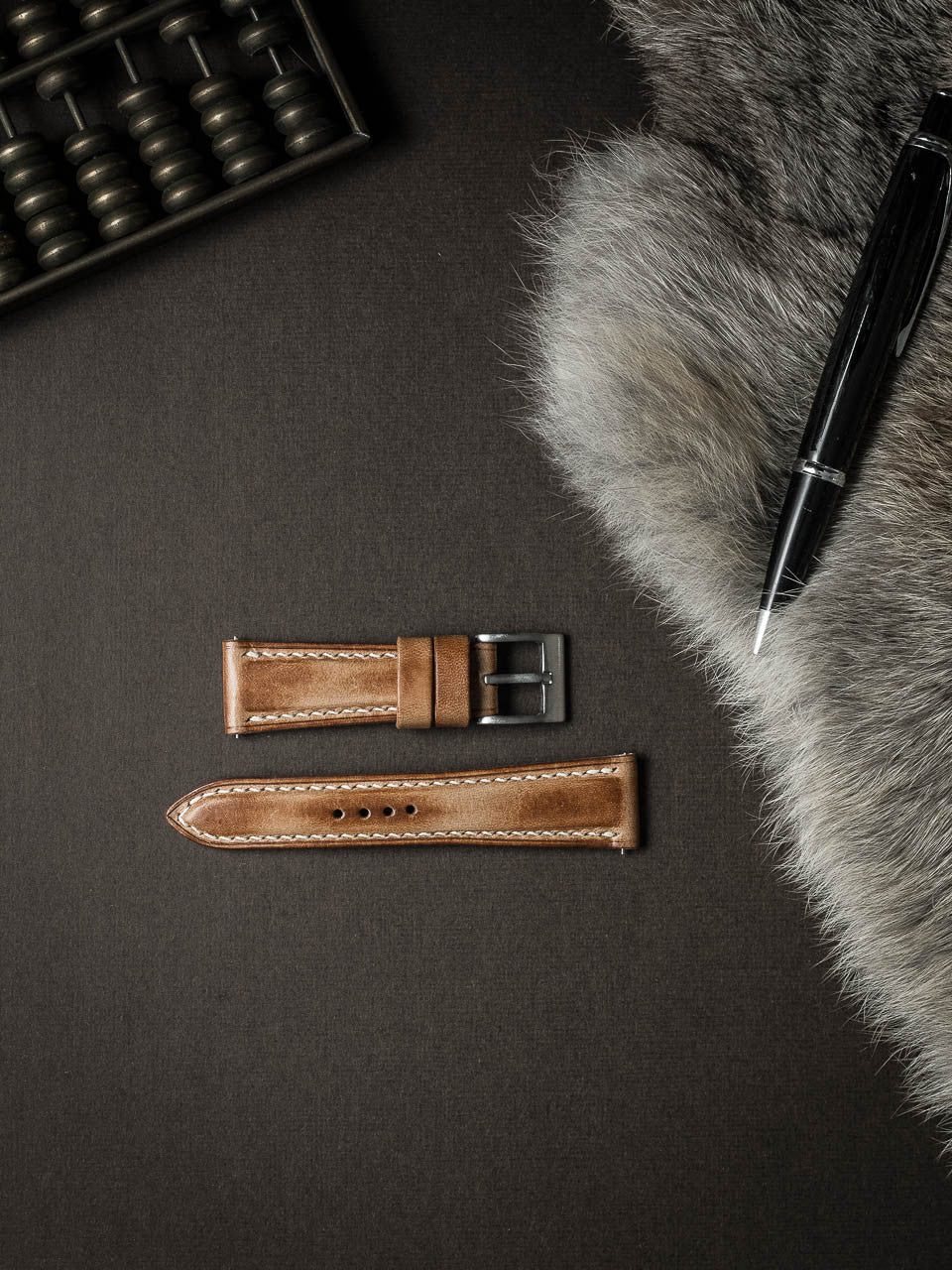 "Underwood" Natural Vintage Padded Leather Watch Strap
