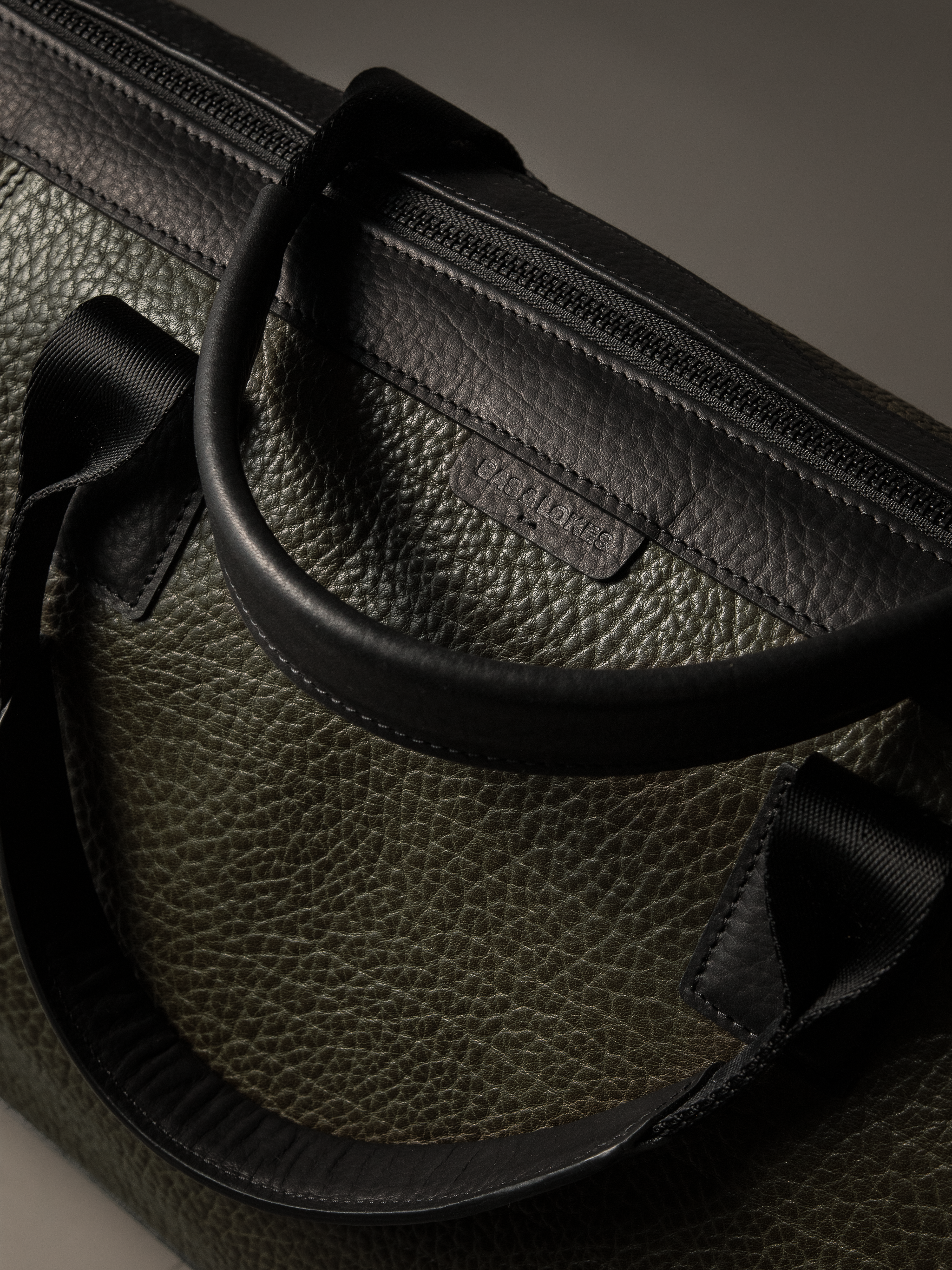 Gramercy Olive Green Leather Weekender Bag