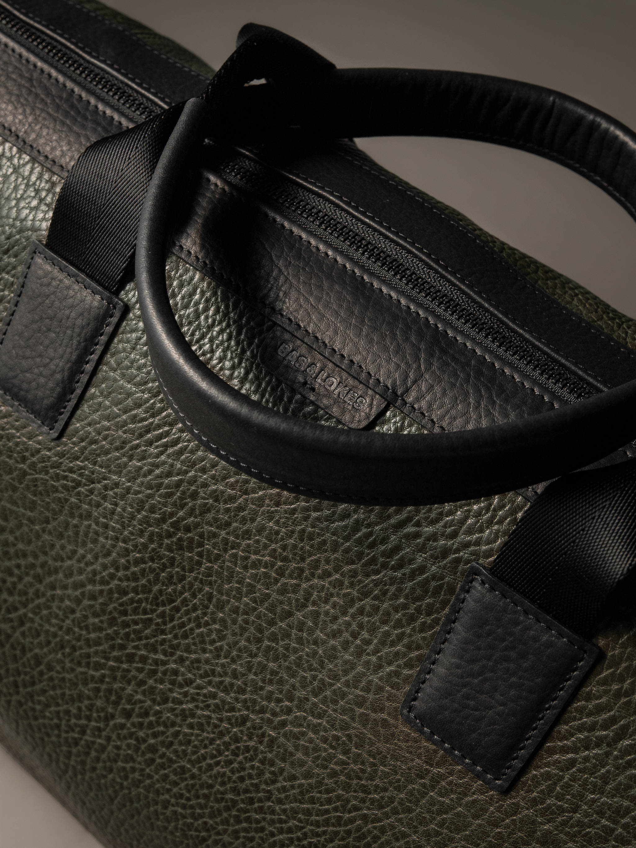 Gramercy Olive Green Leather Weekender Bag
