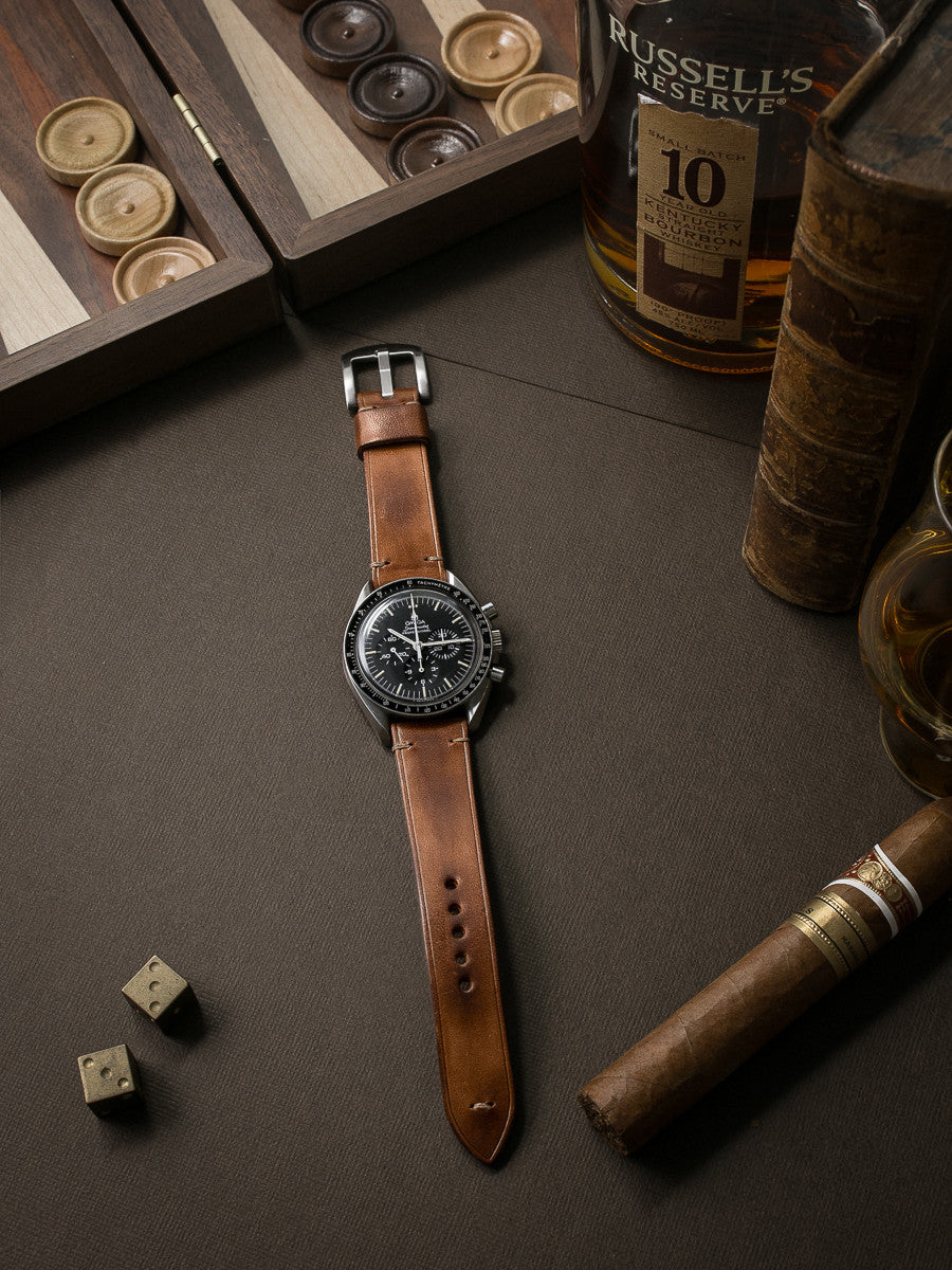 "Oxford" Vintage Bourbon Leather Watch Strap