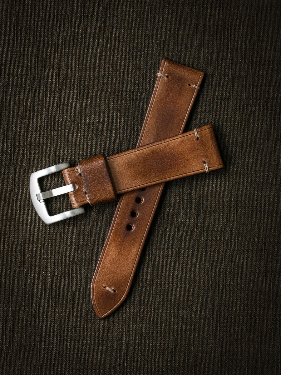 "Oxford" Vintage Bourbon Leather Watch Strap