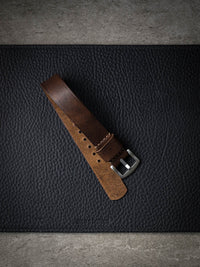 "Parkhill" Brown Single Pass Leather Watch Strap