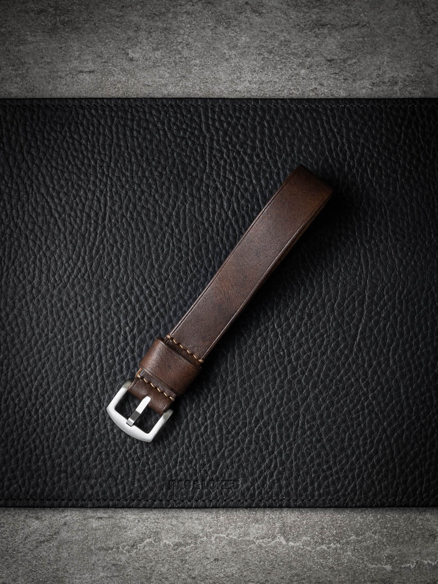 "Parkhill" Brown Single Pass Leather Watch Strap