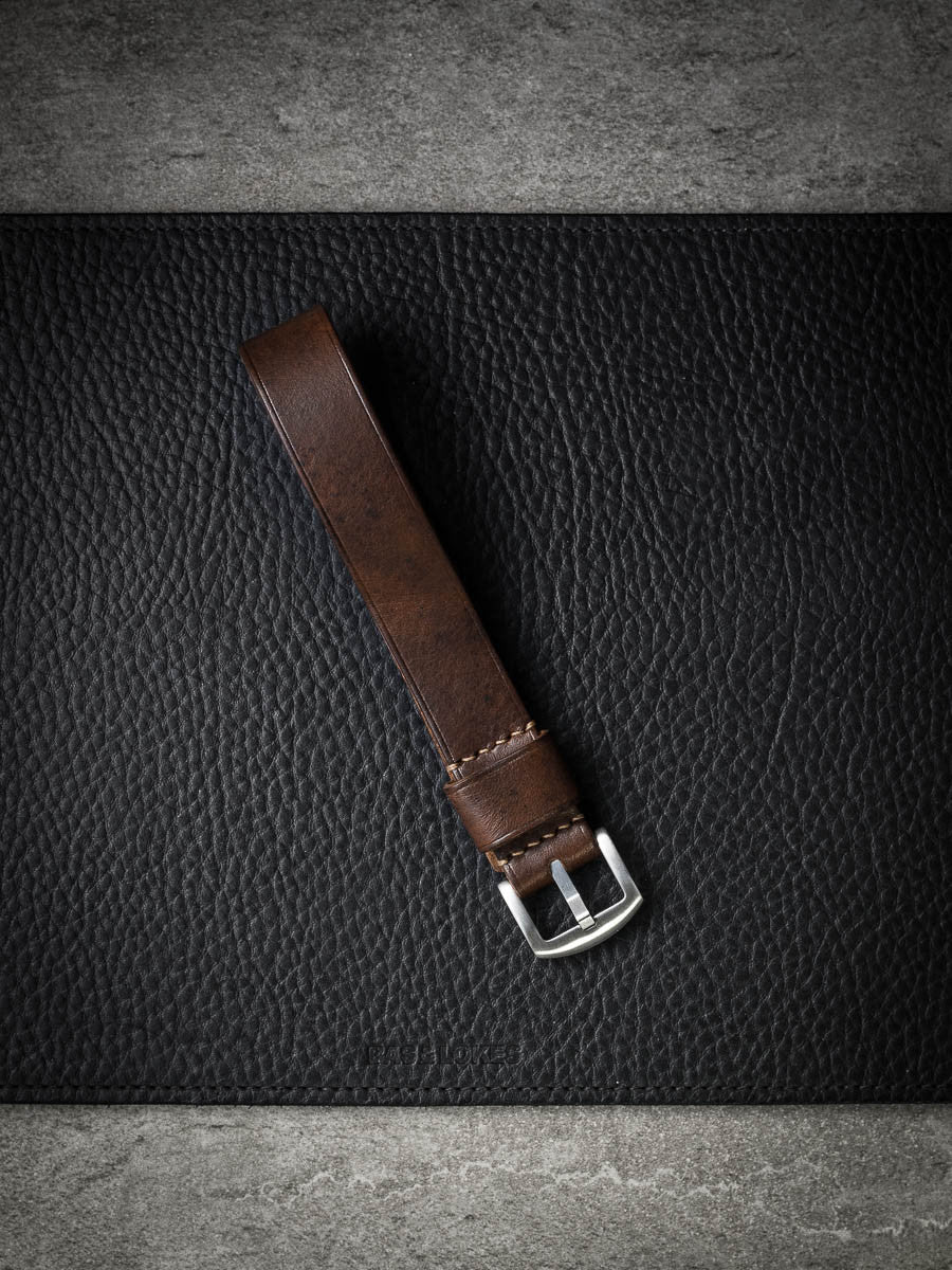 "Parkhill" Brown Single Pass Leather Watch Strap