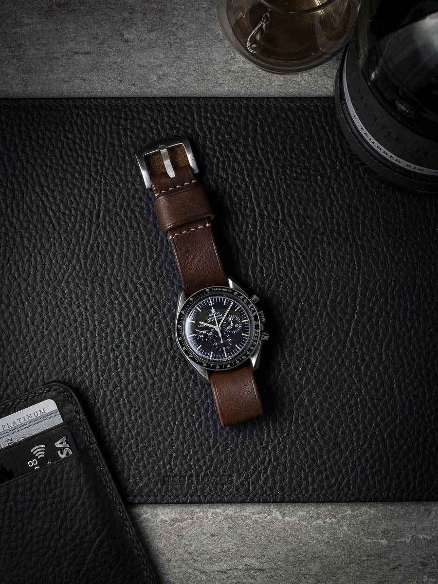 "Parkhill" Brown Single Pass Leather Watch Strap