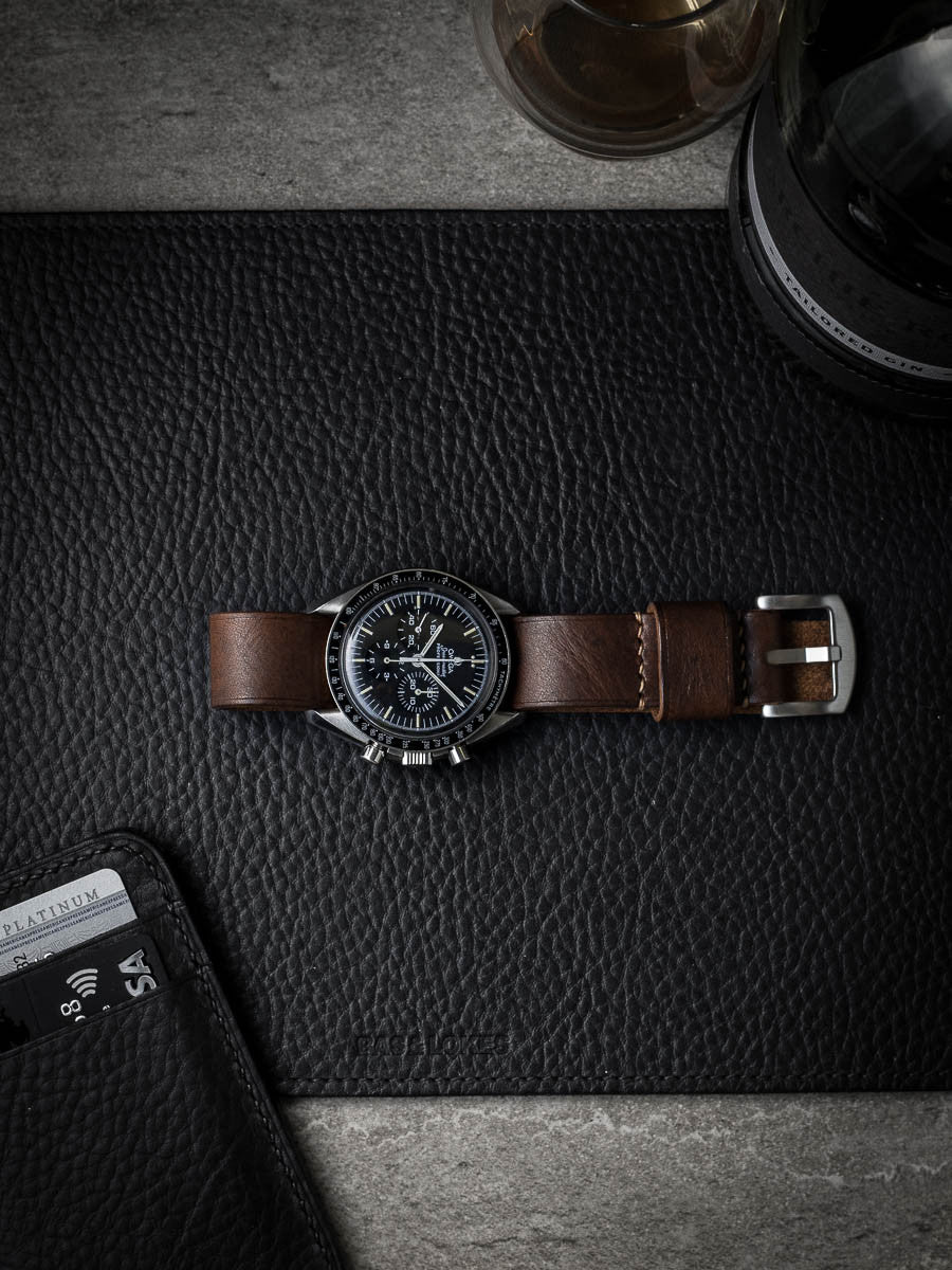 "Parkhill" Brown Single Pass Leather Watch Strap