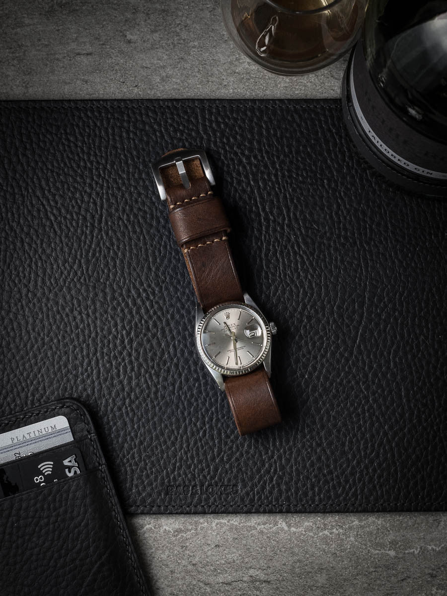 "Parkhill" Brown Single Pass Leather Watch Strap