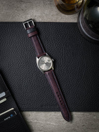 "Arnault" Royal Purple Padded Leather Watch Strap