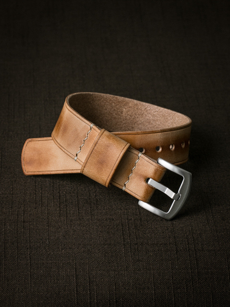 "Quentin" Natural Leather Single Pass Watch Strap