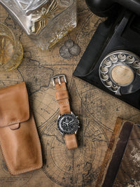 "Quentin" Natural Leather Single Pass Watch Strap