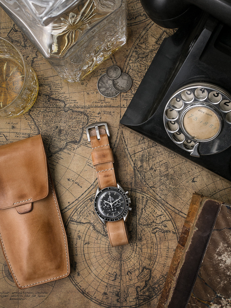 "Quentin" Natural Leather Single Pass Watch Strap