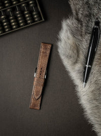 "Riviera" Havana Tan Leather Watch Strap