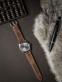 "Riviera" Havana Tan Leather Watch Strap