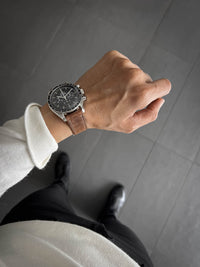 "Riviera" Havana Tan Leather Watch Strap