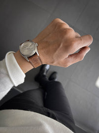 "Riviera" Havana Tan Leather Watch Strap