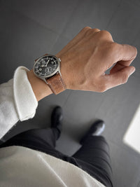 "Riviera" Havana Tan Leather Watch Strap