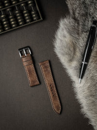 "Riviera" Havana Tan Leather Watch Strap