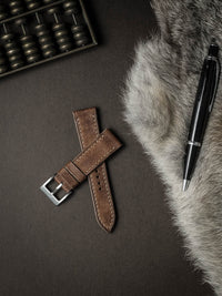 "Riviera" Havana Tan Leather Watch Strap