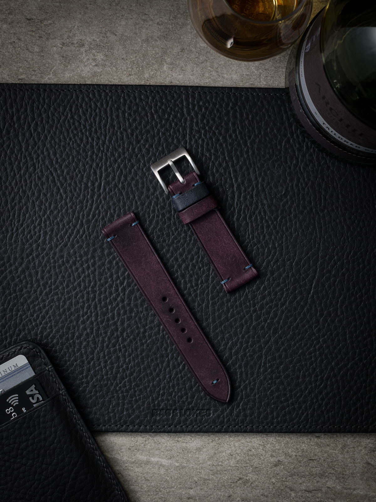"Rockwell" Royal Purple Leather Watch Strap