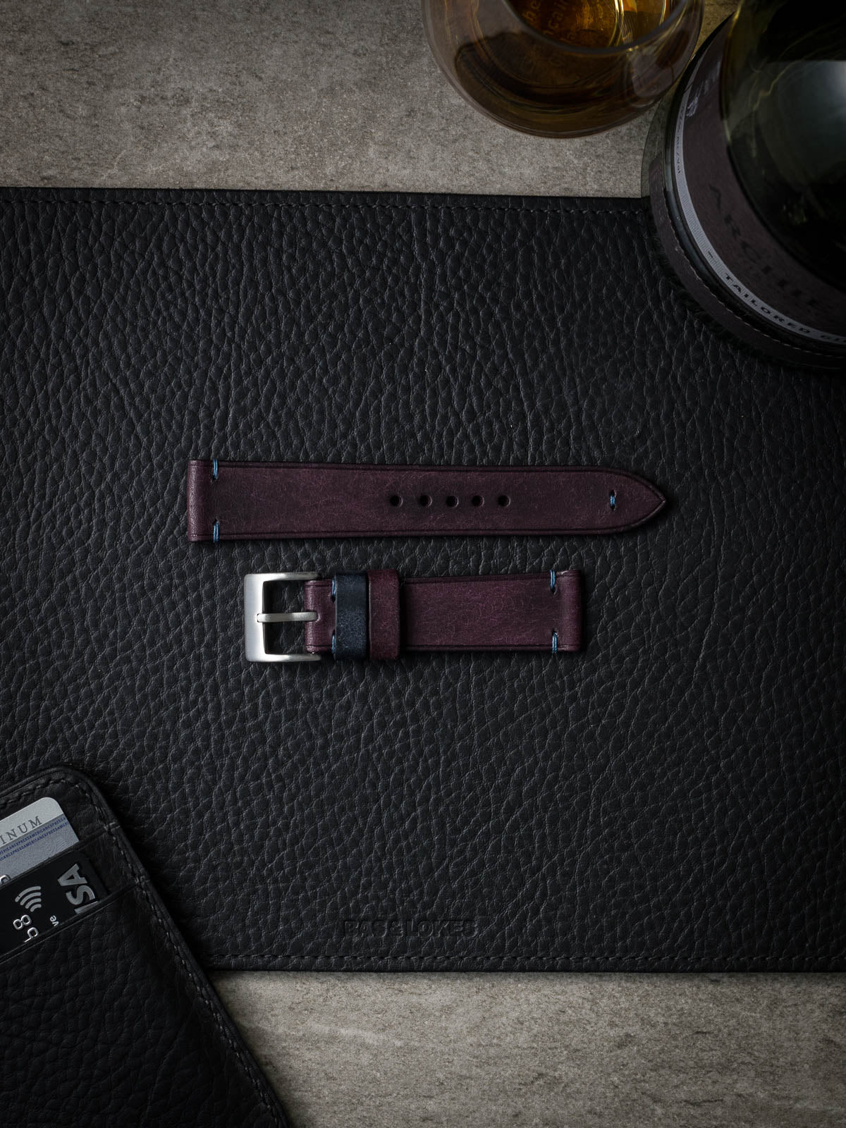 "Rockwell" Royal Purple Leather Watch Strap