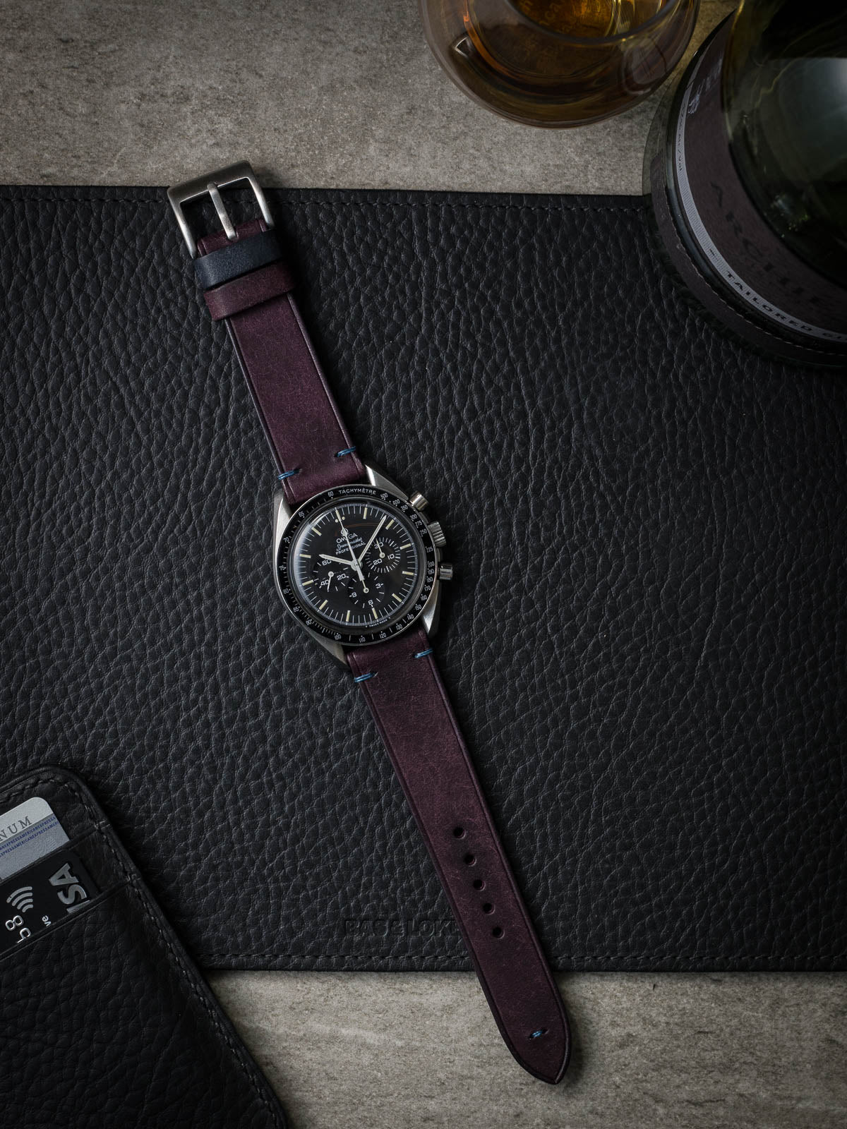 "Rockwell" Royal Purple Leather Watch Strap